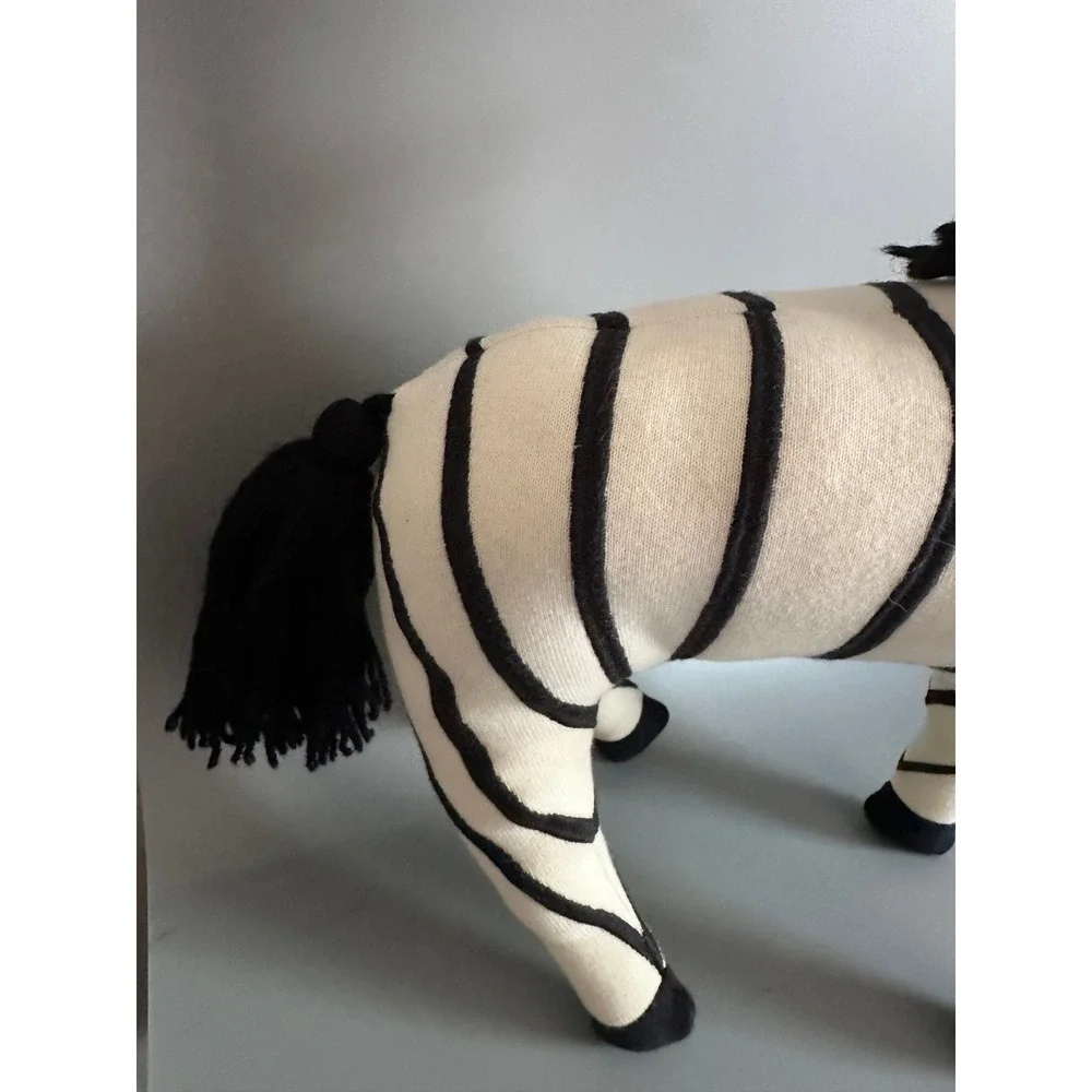 Meri Meri Organic Cotton Zebra Plush Knitted Stuffed Animal Toy 19 Inch
